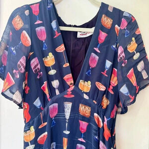 Lisa Says Gah Grace Maxi Dress Martini Cocktail Printed Small